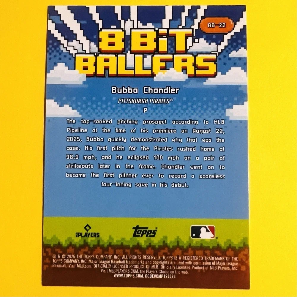 2026 Topps Series 1‎ Celebration Bubba Chandler 8-Bit Ballers RC 8B-22 Pirates